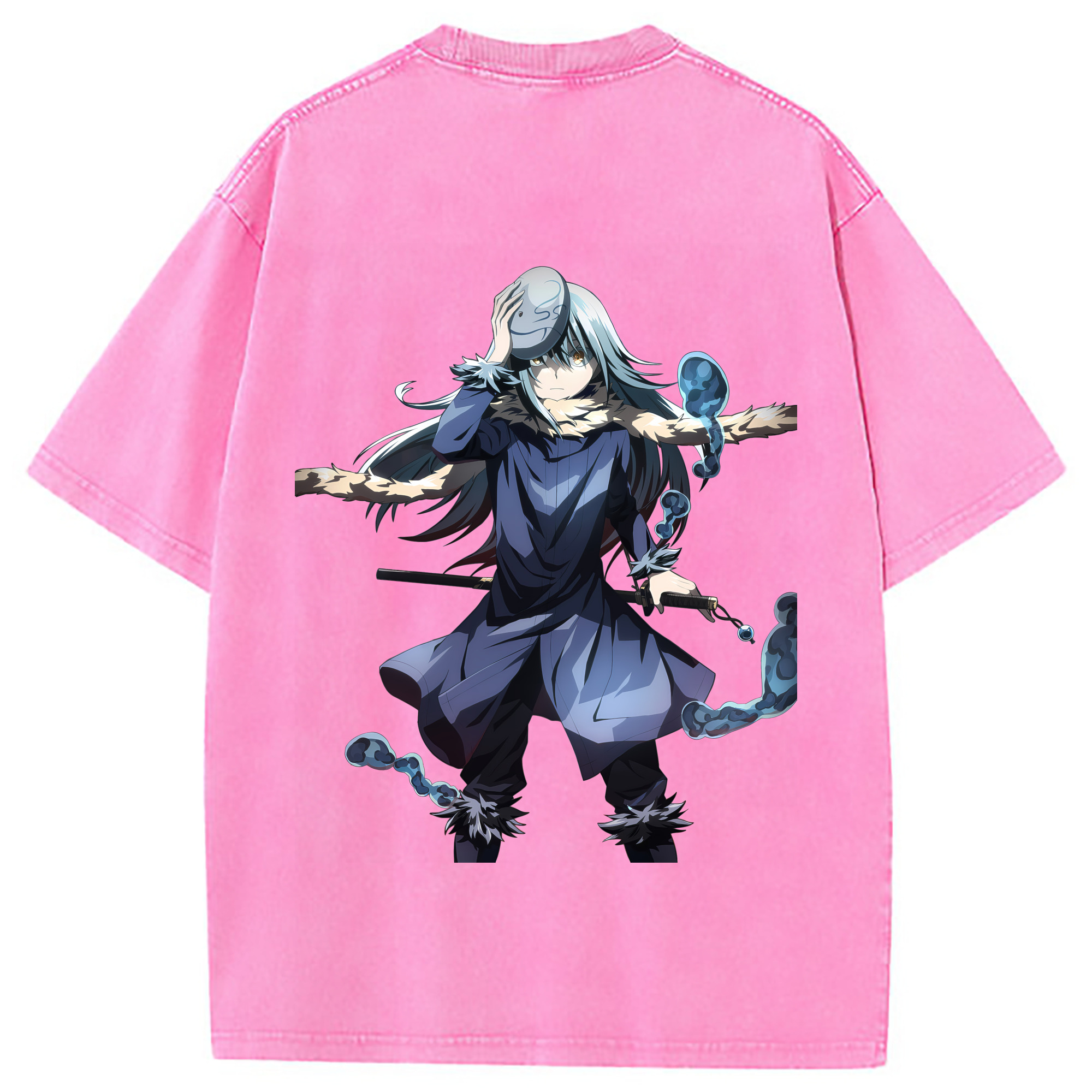 （画像用） 転スラ Regarding Reincarnated to Slime 綿100% ヴィンテージ風 半袖Tシャツ（背面プリント）